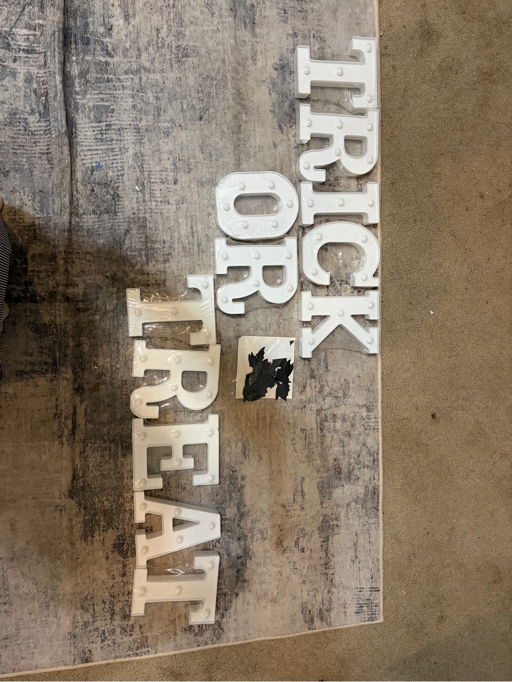 White 'TRICK OR TREAT' Light-Up Wall Letter Set - Unbranded